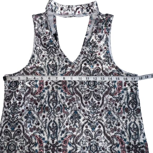 By & By Blouse Womens Medium Velvet Choker Neck Paisley Whimsical Fairycore Top - Picture 7 of 12